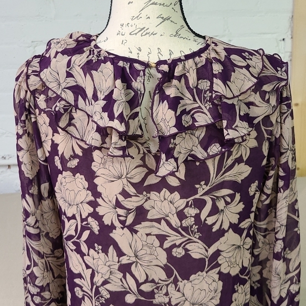 - ZARA Dress Ruffled Floral Size Medium - Picture 8 of 12
